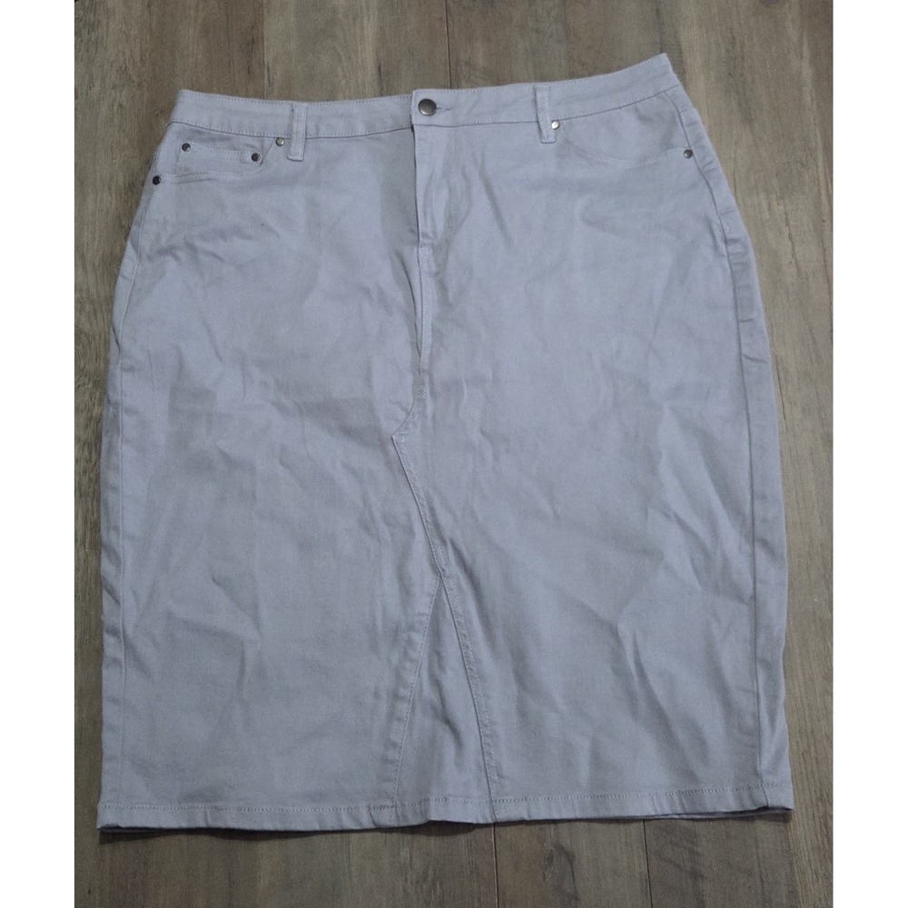Avenue Skirt Reese Sky Blue/Gray Knee Length Skirt Women Sz 18-NWT